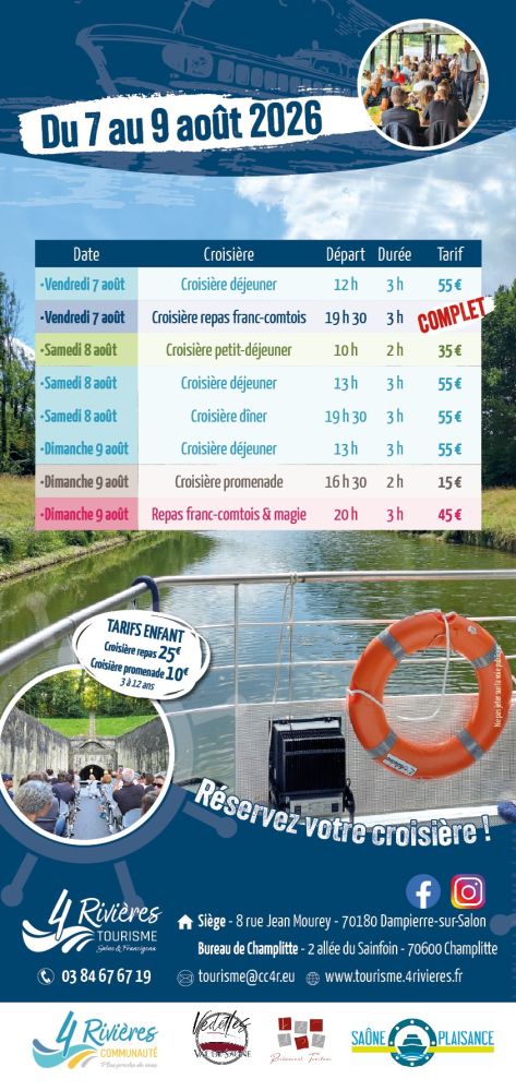 Croisière Saône 2026 - Savoyeux Croisière Saône 2026 - Savoyeux